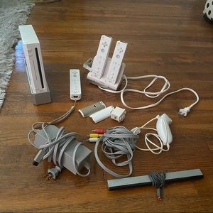 Wii console with accessories